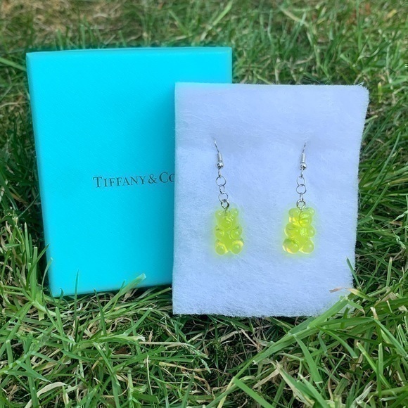 3/$25 Handmade Yellow Gummy Bear Earrings - Picture 1 of 4